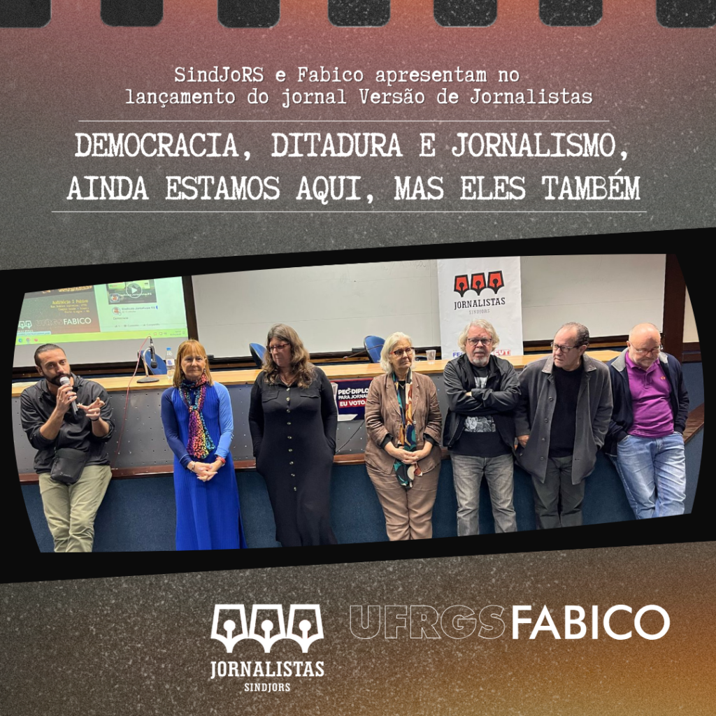 Parceria entre Fabico e SindJoRS reuniu estudantes e profissionais da área para debater sobre a importância do JORNALISMO para a manutenção da democracia