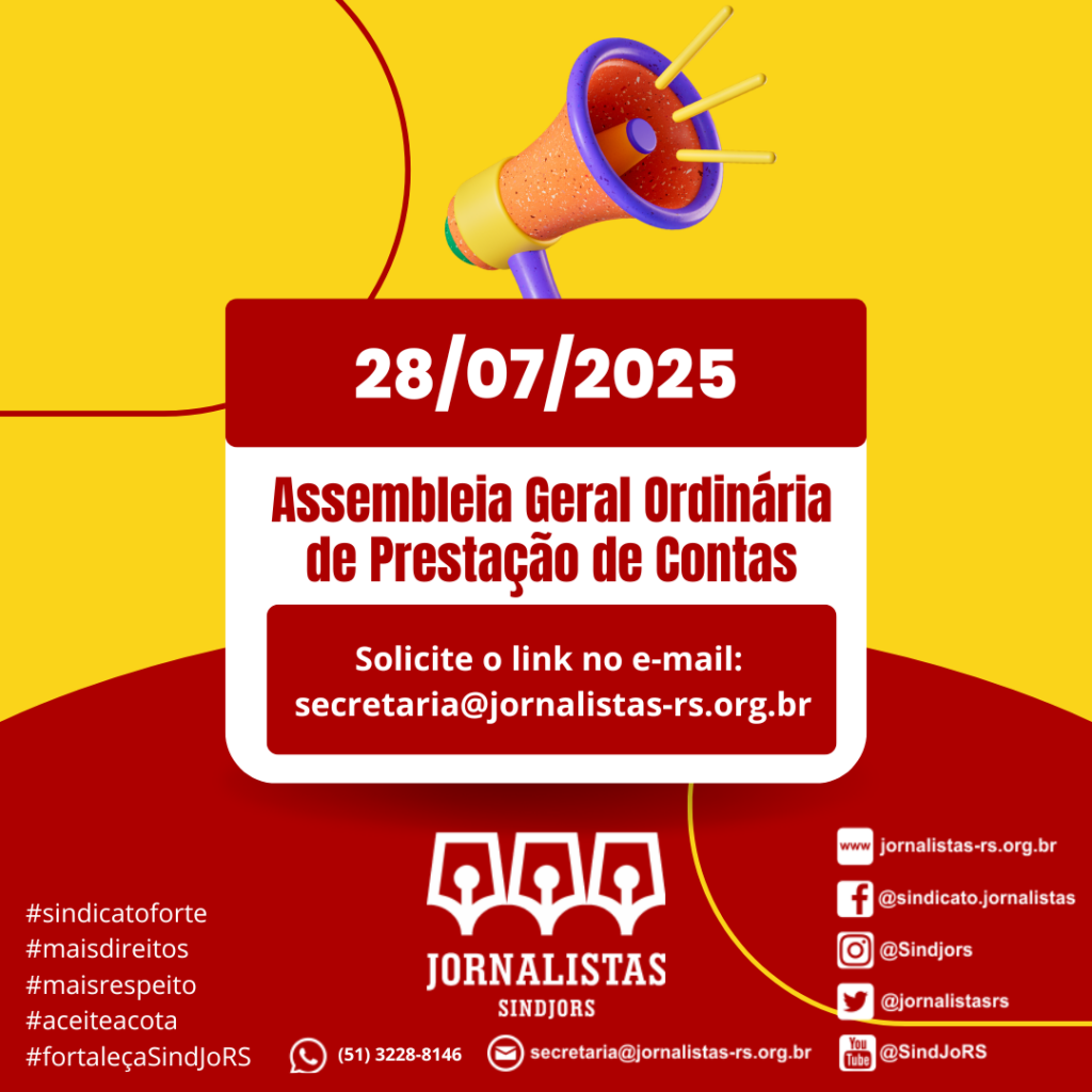 SindJoRS convoca categoria para Assembleia de Prestação de Contas