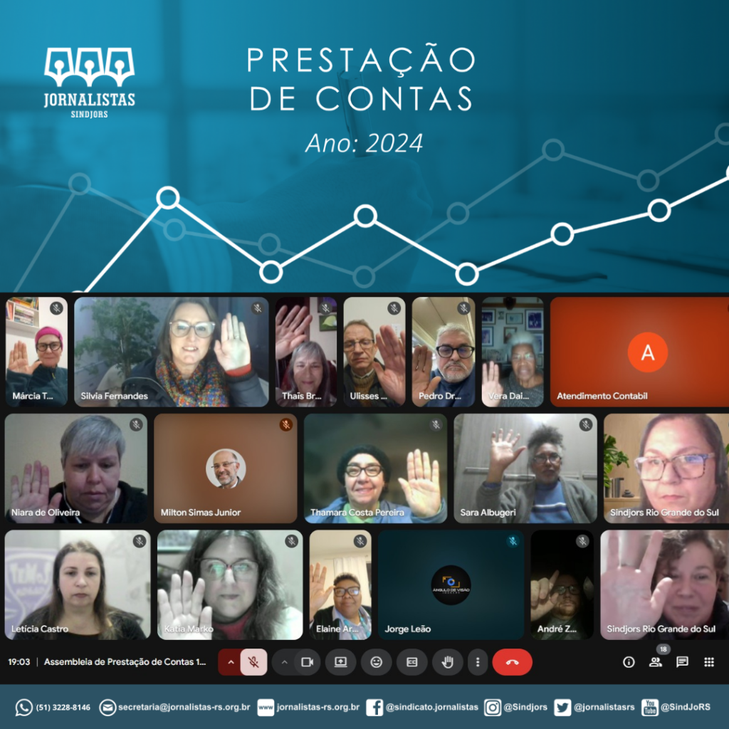 Assembleia aprova o balanço financeiro de 2024 e a previsão orçamentária de 2025 do SindJoRS