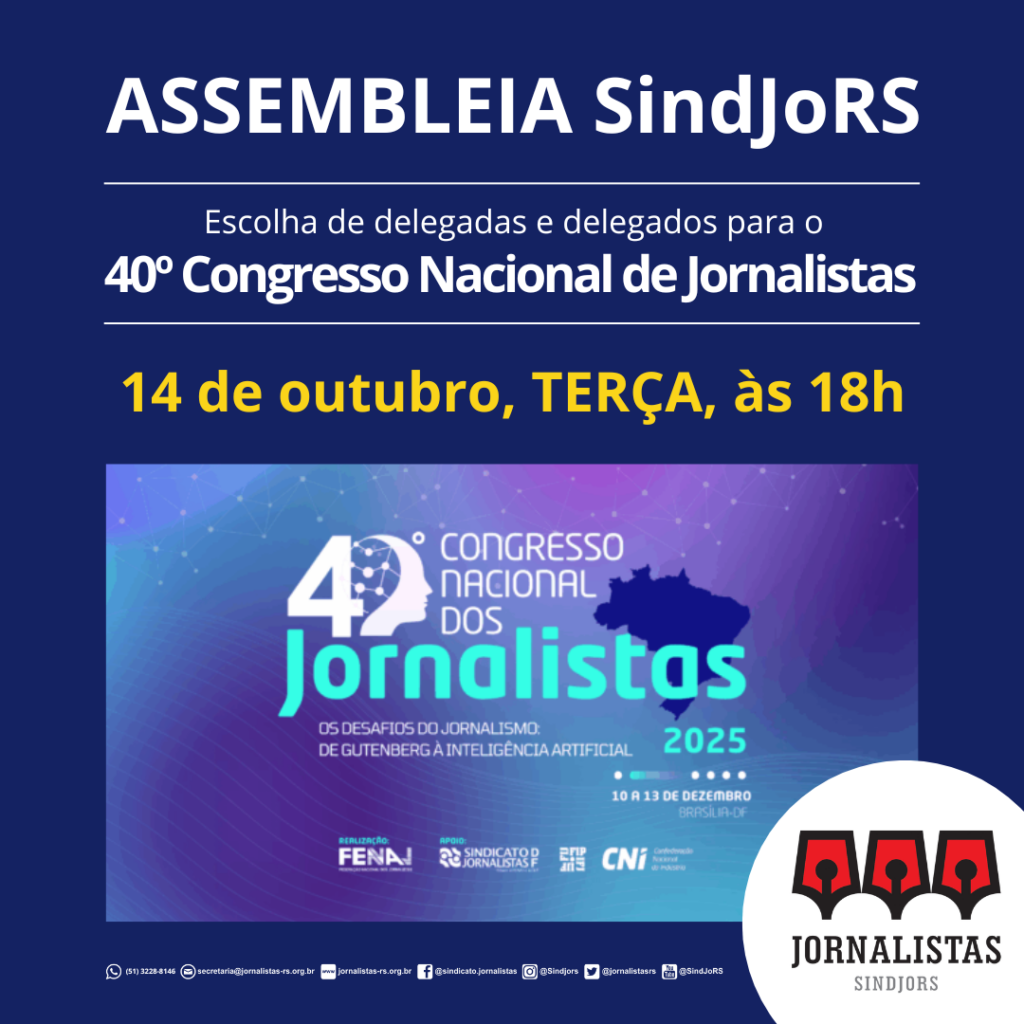 Assembleia da categoria escolhe a delegação do SindJoRS para o 40º Congresso Nacional