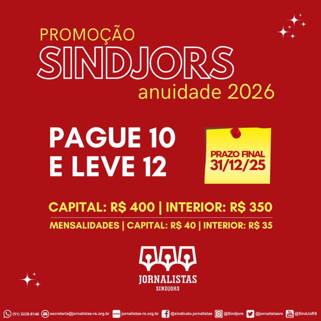 Pague 10 e leve 12: SindJoRS abre período de antecipação de anuidade