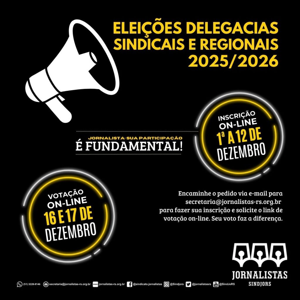 SindJoRS prorroga o prazo de inscrição para as eleições às delegacias regionais e sindicais