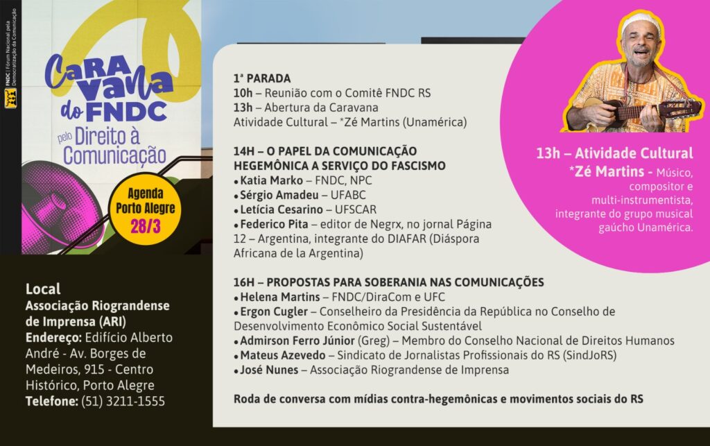 SindJoRS participa da 1ª Caravana pelo Direito à Comunicação