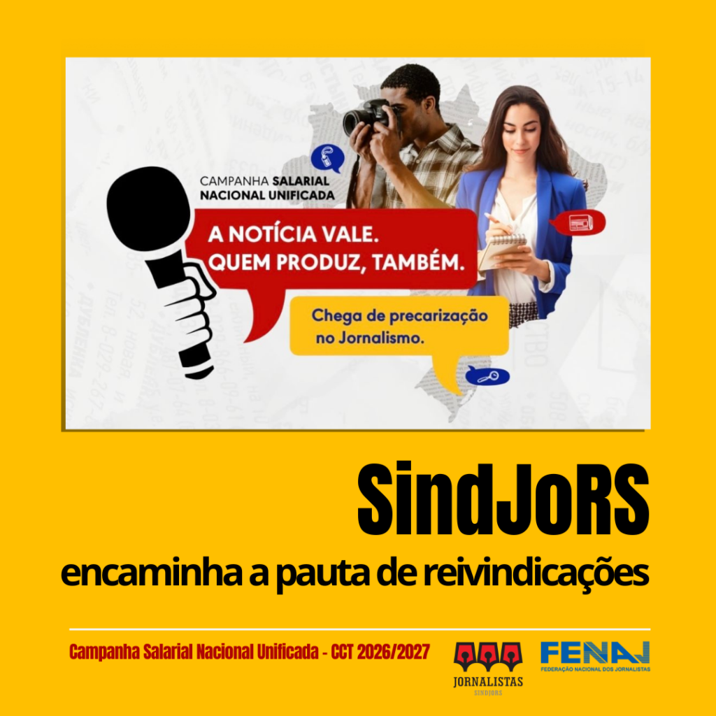 SindJoRS encaminha a pauta de reivindicações à patronal
