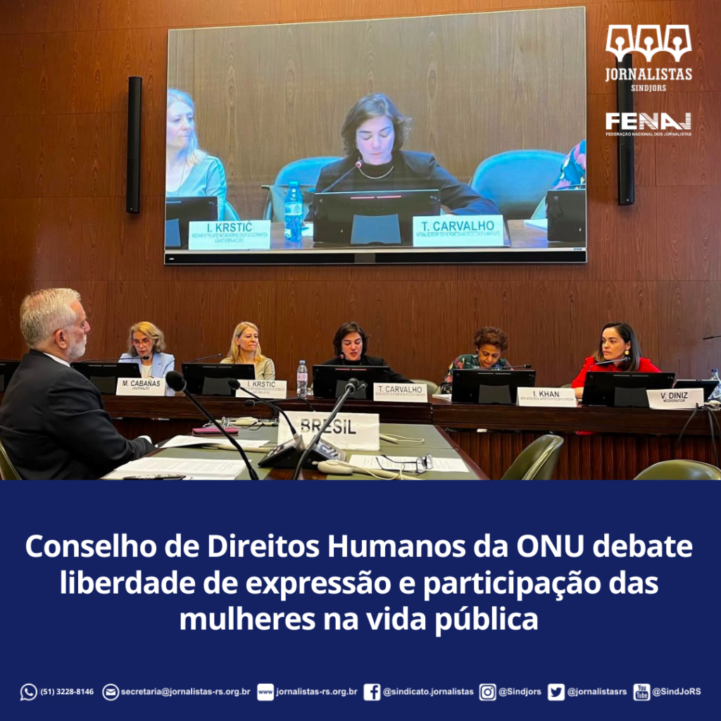 Conselho de Direitos Humanos da ONU debate liberdade de expressão e participação das mulheres na vida pública