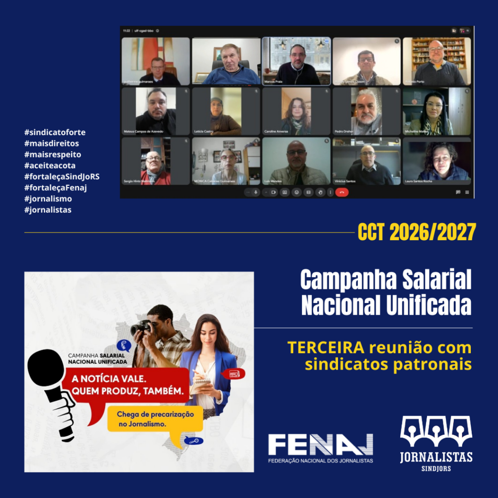 SindJoRS e patronal realizam a terceira reunião da CCT 2026/2027